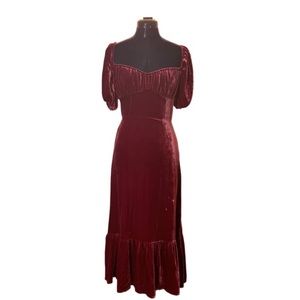 Crimson Velvet Reformation Dress (size 6)